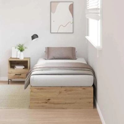 Image of vidaXL Storage Bed Frame Artisan Oak 80x200 cm