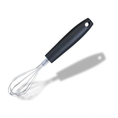 Image of Fackelmann INITIAL Mini Egg Whisk Stainless Steel with PP Plastic Handle, 22cm, Silver, Black