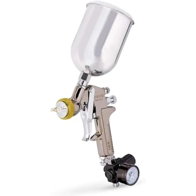 Image of NEIKO 31215A HVLP Spray Gun Paint Sprayer, 1.7 mm Gun, Nozzle Size 600 cc Air Gauge Regulator, Auto Kit