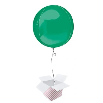 Image of Green Orbz Foil Helium Balloon Inflated in a Box