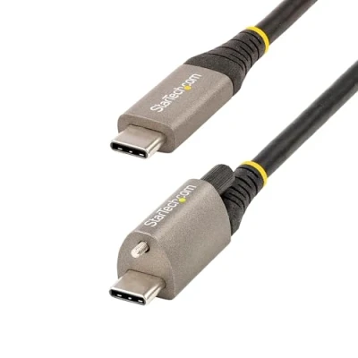 Image of StarTech.com 20&quot; (50cm) Top Screw Locking USB C Cable 10Gbps 3.2 Gen 2 Type 100W (5A) Power Delivery Charging, DP Alt Mode Single Lock, Cord Charge/Sync (USB31CCTLKV50CM)