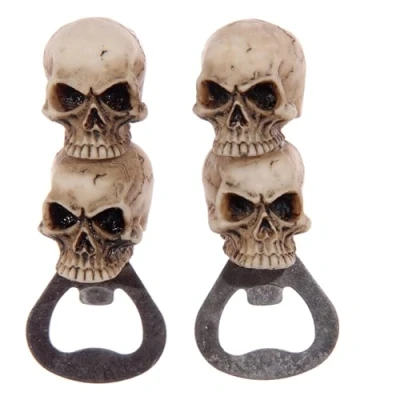 Image of Puckator Gruesome Skull Bottle Opener, Mixed, Height 9.5cm Width 3.5cm Depth 4cm