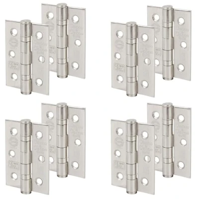 Image of Decoranddecor Door Hinges Internal Fire Rated 3inc / 76mm Ball Bearing Steel Satin Nickel 4 Pairs