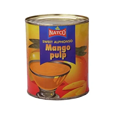 Image of Natco Alphonso Mango Pulp 850G Puree Sweet Concentrate Refreshing Drink 100% Fresh Indian Origin