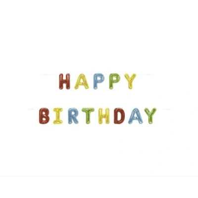 Image of Happy Balloon Birthday Paper Letter Banner (274cm) Perfect Party Decoration for All Ages 2 Pc