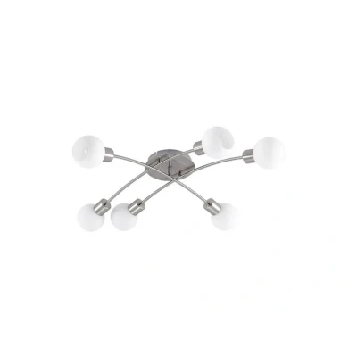 Image of Lindby Agmar ceiling light, nickel, 6 bulb