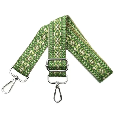 Image of Adjustable Shoulder Strap for Bags, Women&#039;s Carry Strap, Bag Straps Changing, Wide 3.8 cm with Silver Carabiner, Bag, Handbags, Green, N16