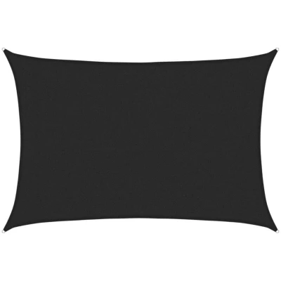 Image of vidaXL Sunshade Sail 160 g/m² Black 3x5 m HDPE