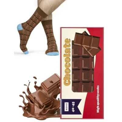 Image of soxo Sweets Socks Men Funny Women Gifts Mens Cotton Sock Ladies Gift Men&#039;s Presents 6.5 10.5 Chocolate Men’s 1 Pair