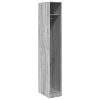 Image of vidaXL Wardrobe Armoire Closet Grey Sonoma Engineered Wood, 5 Compartments, 30x50x200 cm, Living Room/Bedroom Storage Unit
