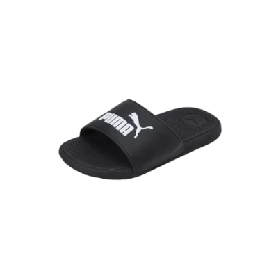 Image of PUMA Cool CAT 2.0 JR Slide Sandal, Black White, 6 UK