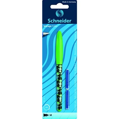 Image of Schneider Schreibgeräte Voyage Fountain Pens Medium Assorted Blister Pack Including 2 Ink Cartridges