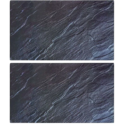 Image of vidaXL Chopping Boards 2 pcs with Natural Stone Pattern Tempered Glass