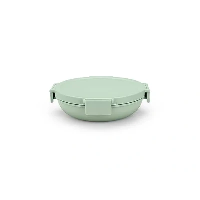 Image of Brabantia Make &amp; Take Lunch Bowl 1L Compact Flat Design Airtight Closure Leakproof Lid with Clips Suitable for Freezer Dishwasher Microwave Safe Jade Green