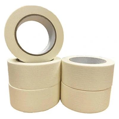 Image of VIROSA Pack of 5 Masking Tape 48mm Wide, 50 Metre Rolls Ideal for Painters, Decorators Professional &amp; DIY Use Painting Walls, Crafts more