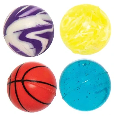 Image of Baker Ross AT783 Bouncy Ball Mega Assortment Pack of 30, for Kids Party Bags and Small Toys Children