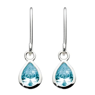 Image of Dew Sterling Silver and Blue Topaz Teardrop Drop Earrings
