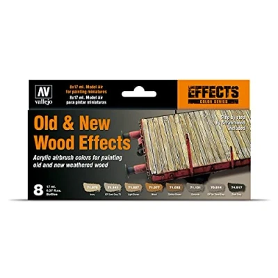 Image of Acrylicos Vallejo&quot;Old &amp; New Wood Effects&quot; Model Air Set, 17 ml (Pack of 8)