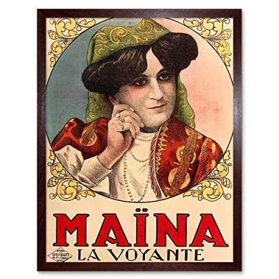 Image of Artery8 Galice 1930 Advert Maina Seer Voyante Monica Friends Art Print Framed Poster Wall Decor 12x16 inch