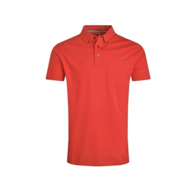 Image of Weird Fish Jeremy Button Down Jersey Polo Shirt Radical Red Size XL