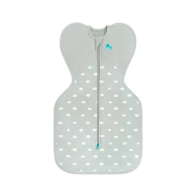 Image of Love To Dream Swaddle Up, Medium 6 8.5 kg, Charcoal Moon, Snug Fit Supports Good Sleep, 1.5 Tog Suitable All Year for (18 24C) Temperature, Machine Washable &amp; Double Zip Easy Nappy Change