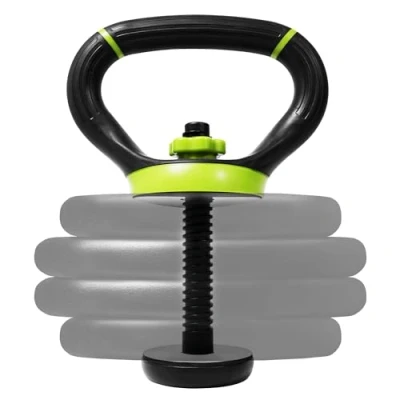 Image of Yes4All Unisex B6d1 s Adjustable Kettlebell Handle Neo Green Weight Plate Converter, A. Green, converter UK