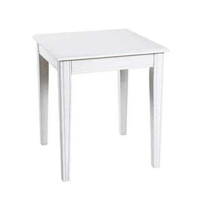 Image of HAKU Mobel End Table White, Solid Wood, Mdf Size: W 45 cm X H 51 D cm, Style: Coastal Furniture