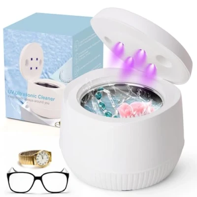 Image of Livoni Ultrasonic Retainer Cleaner, UV Cleaner Machine for Dentures, Dental Pod, Aligner, Whitening Trays, Mouthguards, All Appliances