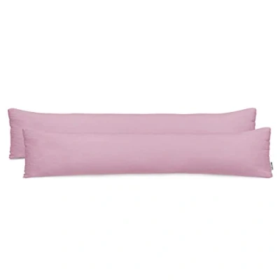 Image of DecoKing 2 Pillowcases 40 x 200 cm Cotton Zip Amber