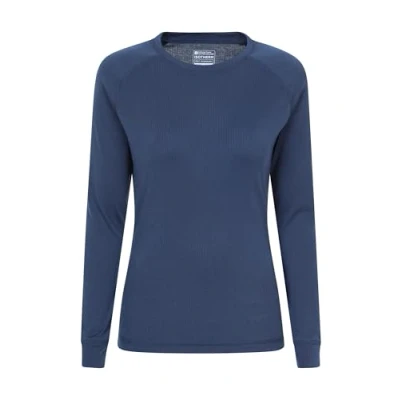 Image of Mountain Warehouse Talus Womens Long Sleeves Baselayer Top Thermal Underwear, Lightweight Ladies Tee Shirt, Breathable, Easy Care for Navy Women&#039;s Size 26