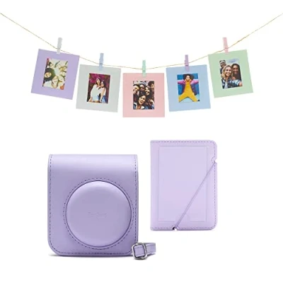 Image of INSTAX Mini 12 acessory kit, Camera case, Photo Album, Hanging Cards and pegs, Lilac Purple