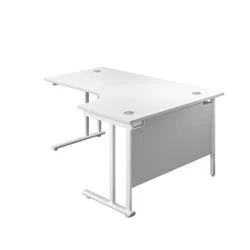 Image of 1800X1200 Twin Upright Right Hand Radial Desk White