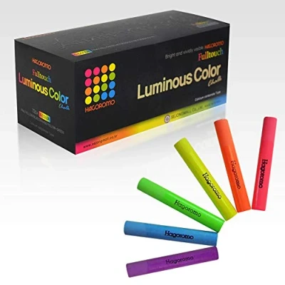 Image of Hagoromo Fulltouch Luminous 6 Color Mix Chalk 1Box (72Pcs) Pink, Yellow , Blue, Green, Orange, Violet
