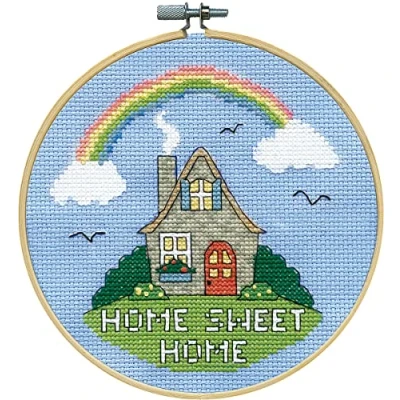 Image of Design Works Crafts Sweet Home Counted Cross Stitch Kit with Hoop