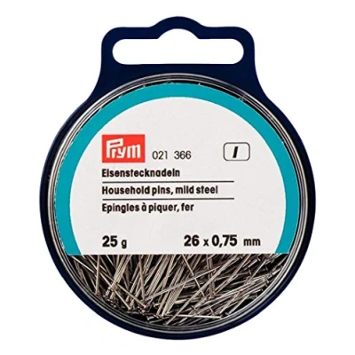 Image of Prym Straight pins mild Steel Silver col 0.75 x 26 mm, Alloy, 0,75 silberfarbig, 25 g
