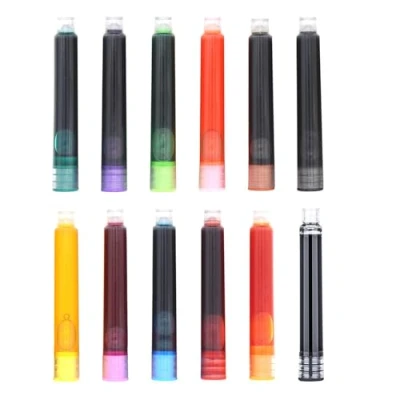 Image of 12 Pcss Colorful Fountain Pen Ink Refills Cartridge, Cartridges for Pens, Refills, Cartridge 2.6mm Bore Diameter