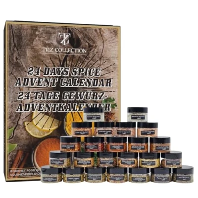Image of Herbs And Spices Advent Calendar 2024 24 Spice Jars Food Cooking Kitchen Christmas Adult Gift For Chef Men &amp; Women