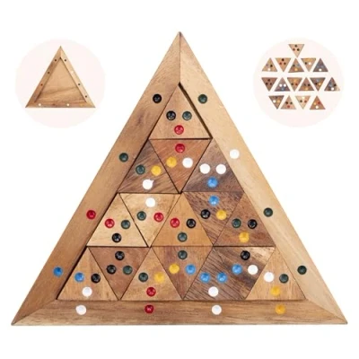 Image of Engelhart 350480 Tri Match Wooden Color Puzzle 16 Pieces Eco Friendly Thinking Game 1 Player Ages 10 and Up
