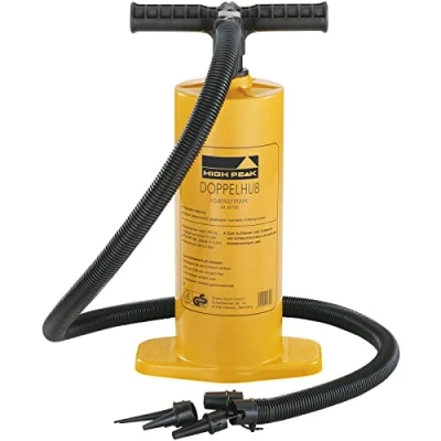 Image of High Peak 49702 Double Action Pump Hand TÜV/GS Tested 4 Valves Extra Strong Yellow