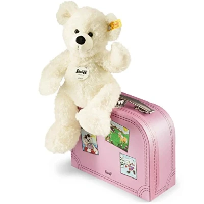 Image of Steiff Lotte Teddy Bear in Suitcase (White), 111563, 28 cm