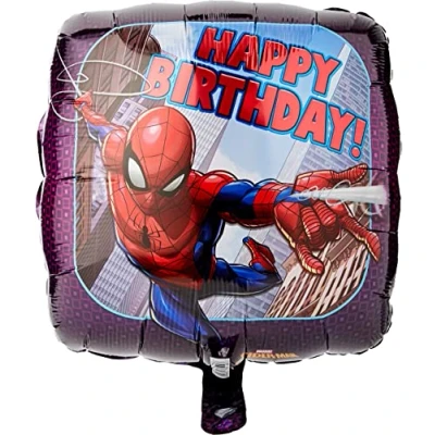Image of Amscan 3466401 Sd Sq:Spider Man Happy B Day