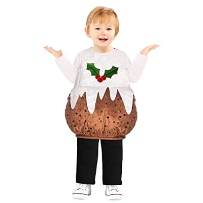 Image of Child Christmas Pudding Fancy Dress Novelty Costume (12 18 Months)
