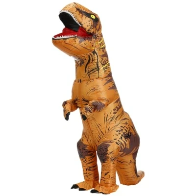 Image of JASHKE Inflatable Costume Trex Dinosaur Costumes Halloween Fancy Dress for Adult (brown)