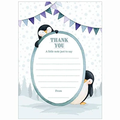 Image of Artstore Penguins Christmas Thank You Note Cards With White Envelopes Pack of 20