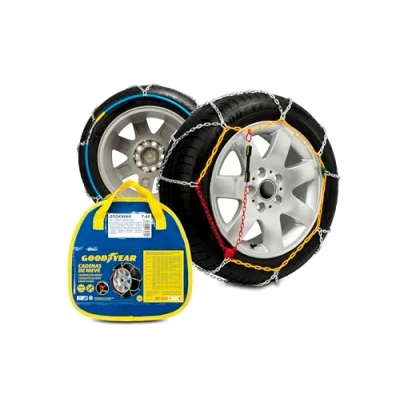 Image of Goodyear Set of 2 x 9 mm Metallic Car Snow Chains Size 60 with Automatic Tensioner
