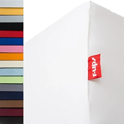 Image of r up Best Fitted Sheet 140 x 200 160 220 to 35 cm Height Many Colours 95% Cotton / 5% Elastane 230 g/m² Oeko Tex Stress Even at Width (White)
