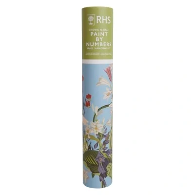 Image of RHS The Royal Horticultural Society Paint by Numbers Hanging Kit with 24 Paints &amp; 3 Brushes, Exotic Floral Design, 400 x 500 mm, Multicoloured, Learn to for Adults