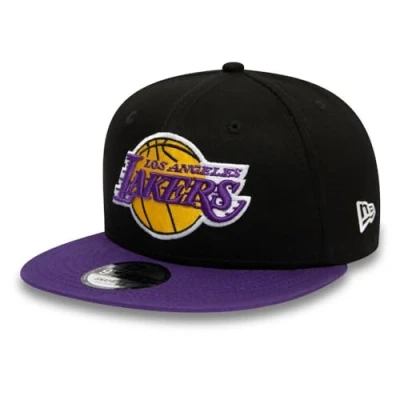 Image of New Era Los Angeles Lakers NBA Essential Black Purple 9Fifty Adjustable Snapback Cap