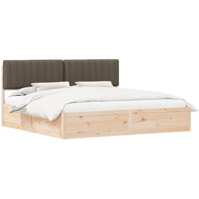 Image of vidaXL Bed Frame with Upholstered Headboard Taupe 200 x cm