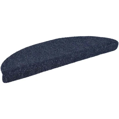 Image of vidaXL 15 pcs Self adhesive Stair Mats Needle Punch 56x17x3 cm Blue